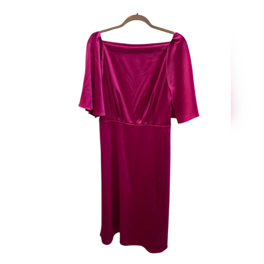 Banana Republic Pink Flutter Sleeve Midi Gown